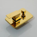 Modern gold rectangular shower mixer set bathroom wall mounted valve