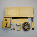 Modern gold rectangular shower mixer set bathroom wall mounted valve