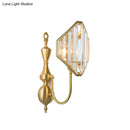 Modern gold rhombus crystal prism wall mount bedroom lamp