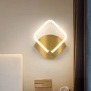 Modern gold rhombus led wall sconce bedroom warm white light
