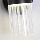Modern gold ribbed glass shade wall lamp for bedroom bedside
