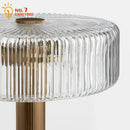 Modern gold ribbed glass table lamp bedroom light fixtures