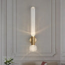 Modern gold ribbed glass wall lighting fixture for bedroom