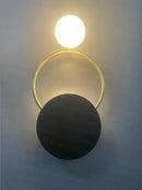 Modern gold ring ball g4 round wall lamp black & white bedroom sconce