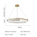Modern gold ring chandelier dining room pendant light