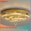 Modern gold ring crystal drop chandelier dining room bee pendant