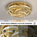 Modern gold ring crystal drop chandelier dining room bee pendant