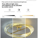 Modern gold ring crystal led ceiling chandelier for living room