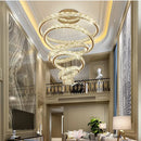 Modern gold ring decorbites crystal led chandelier living room light