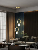 Modern gold ring led pendant light for kitchen island
