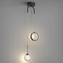 Modern gold ring led pendant light with crystal for living room