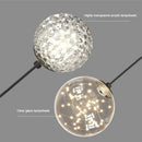Modern gold ring led pendant light with crystal globe dining room