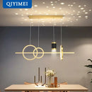 Modern gold ring pendant light for dining room