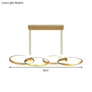 Modern gold ring pendant light – kitchen warm white led fixture