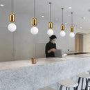 Modern gold ring pendant light with frosted glass for living room