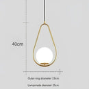 Modern gold ring pendant light with frosted glass for living room