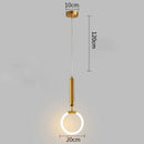 Modern gold ring pendant lights dining room minimalist led fixture