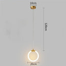Modern gold ring pendant lights dining room minimalist led fixture