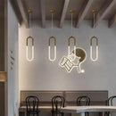 Modern gold ring pendant lights dining room minimalist led fixture
