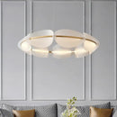 Modern gold ring white acrylic petal pendant light dining room