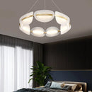 Modern gold ring white acrylic petal pendant light dining room
