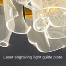 Modern gold ripple led ceiling chandeliers for luxury dining room