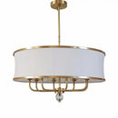 Modern gold rod led chandelier living room with crystal shade