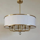 Modern gold rod led chandelier living room with crystal shade