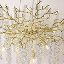 Modern gold round crystal branches chandelier dining room light