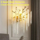 Modern gold round crystal branches chandelier dining room light