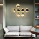 Modern gold round led wall lamps living room minimalist art