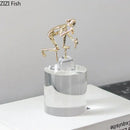 Modern gold runner crystal sculpture abstract statue living room decor