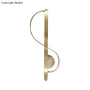 Modern gold s-shape wall lighting fixture for living room corner