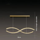 Modern gold s-shaped decorbites crystal led pendant dining room light