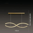 Modern gold s-shaped decorbites crystal led pendant dining room light