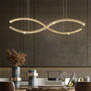Modern gold s-shaped decorbites crystal led pendant dining room light