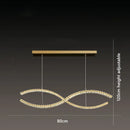 Modern gold s-shaped decorbites crystal led pendant dining room light