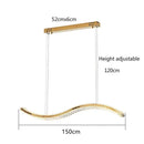 Modern gold s-shaped decorbites crystal led pendant dining room light
