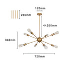 Modern gold satellite pendant light living room starburst chandelier
