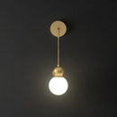 Modern gold sconce light with milky glass – bedroom wall lamp