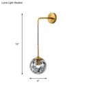 Modern gold shattered leaf clear glass globe sconce bedroom light fixture
