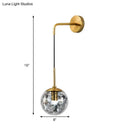 Modern gold shattered leaf clear glass globe sconce bedroom light fixture