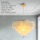 Modern gold shell chandelier living room layered pendant light