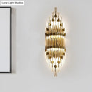 Modern gold shield 3-light wall sconce living room crystal rod light
