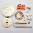 Modern gold shower faucet bathroom rainfall head and hand sprayer
