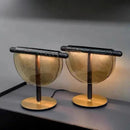 Modern gold & silver amber glass table lamp bedroom decor