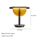 Modern gold & silver amber glass table lamp bedroom decor