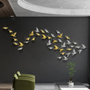 Modern gold & silver bird resin statue wall decor – children's room