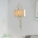 Modern gold & silver branch wall mount light bedroom sconce