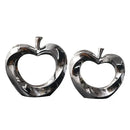 Modern gold & silver ceramic golden apple sculpture living room decor